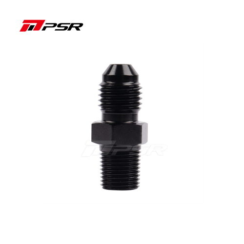 PSR Fitting 4AN Male to 1/8" NPT Straight Fitting Adapter Aluminum Black